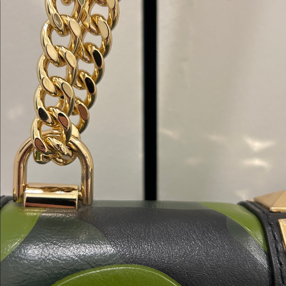 Michael Kors Camo Black, Green, & White Leather Butterfly Bag - Picture 13 of 15